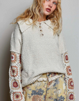 Berber Knit Pullover Granny Crochet Sweater