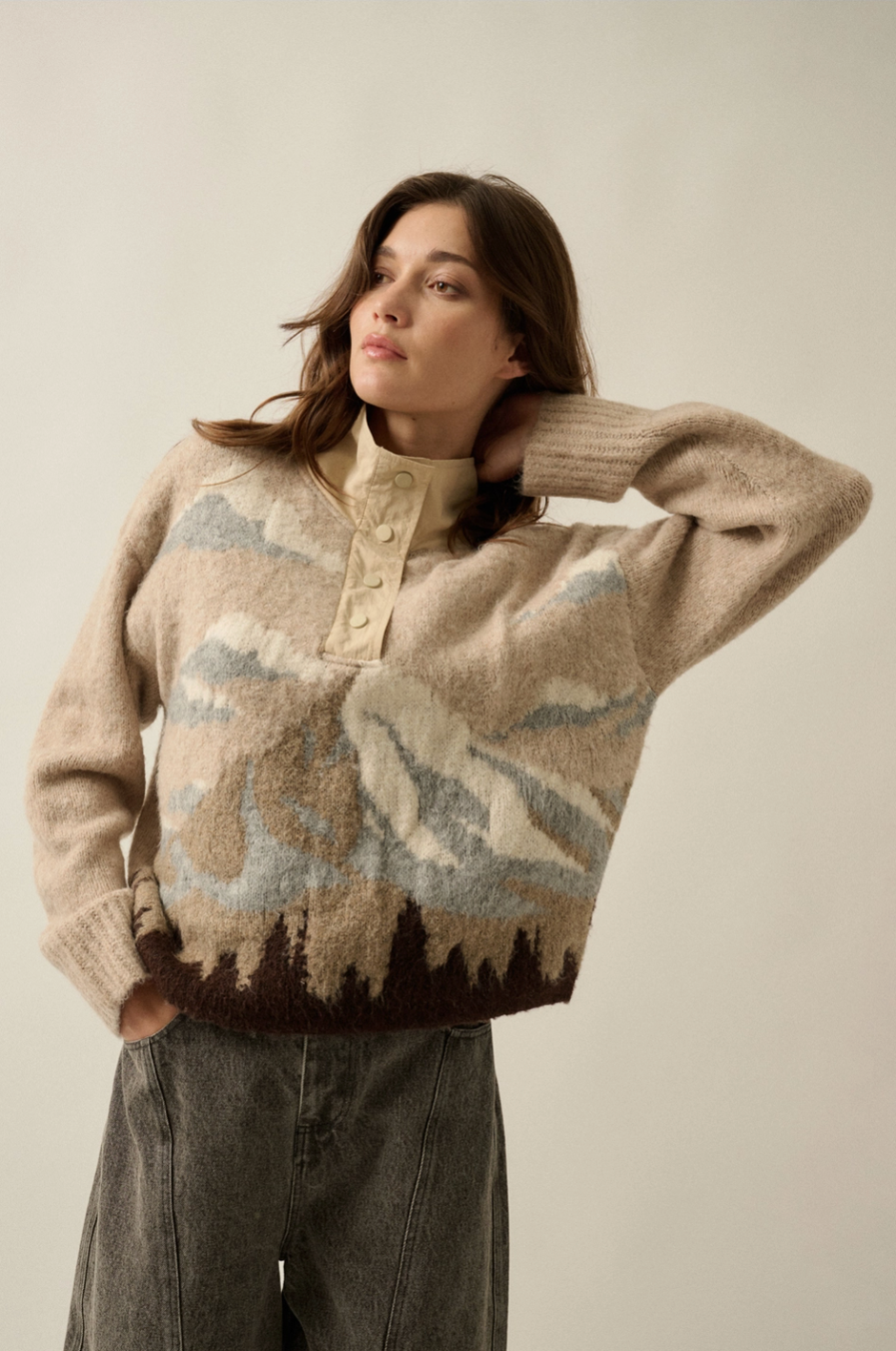 Landscape Quarter-Zip Pullover Sweater