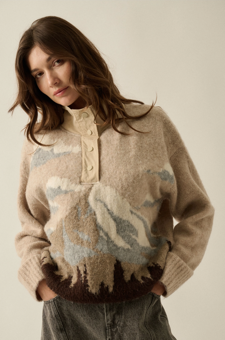 Landscape Quarter-Zip Pullover Sweater