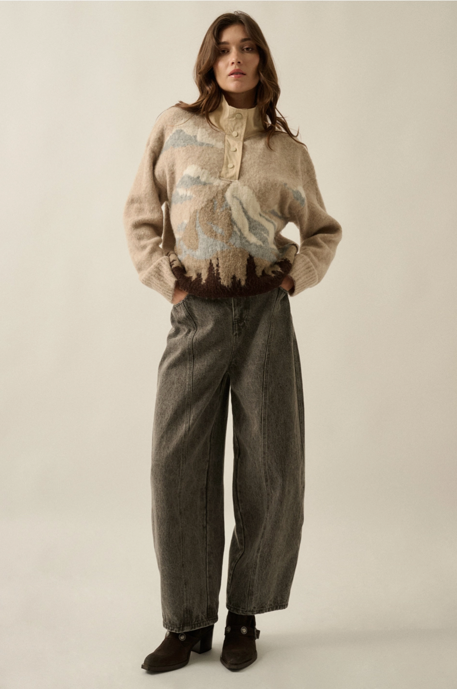 Landscape Quarter-Zip Pullover Sweater
