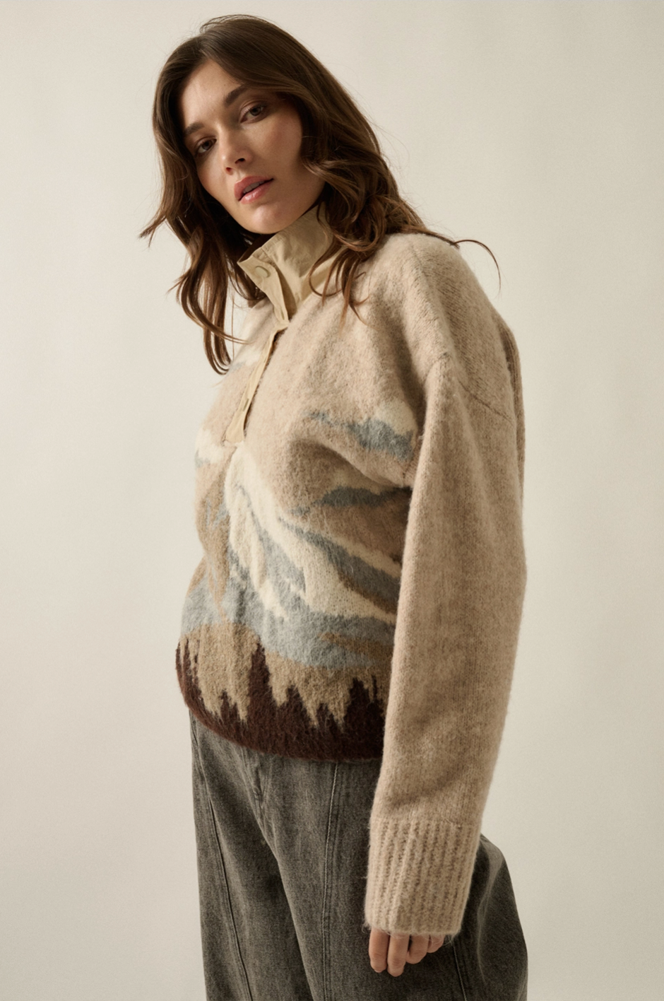Landscape Quarter-Zip Pullover Sweater