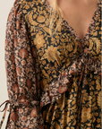 Kira Floral Bell-Sleeve Maxi Dress