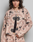 Nara Geometric Star Wide Long Sleeve Quilted Jacket