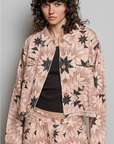 Nara Geometric Star Wide Long Sleeve Quilted Jacket