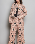Nara Geometric Star Wide Long Sleeve Quilted Jacket