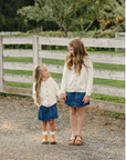 Mebie Baby  Cream Ruffle Knit Cardigan