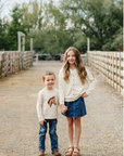 Mebie Baby  Cream Ruffle Knit Cardigan