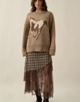 Horse Jacquard-Knit Loose-Fit Drop-Shoulder Sweater