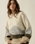 Jacquard-Knit Crewneck Tetons Sweater