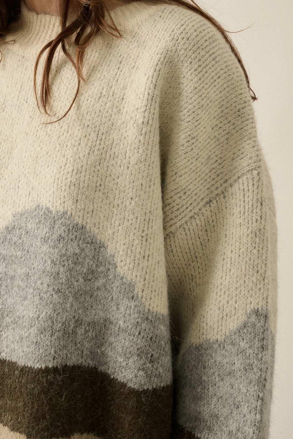 Jacquard-Knit Crewneck Tetons Sweater