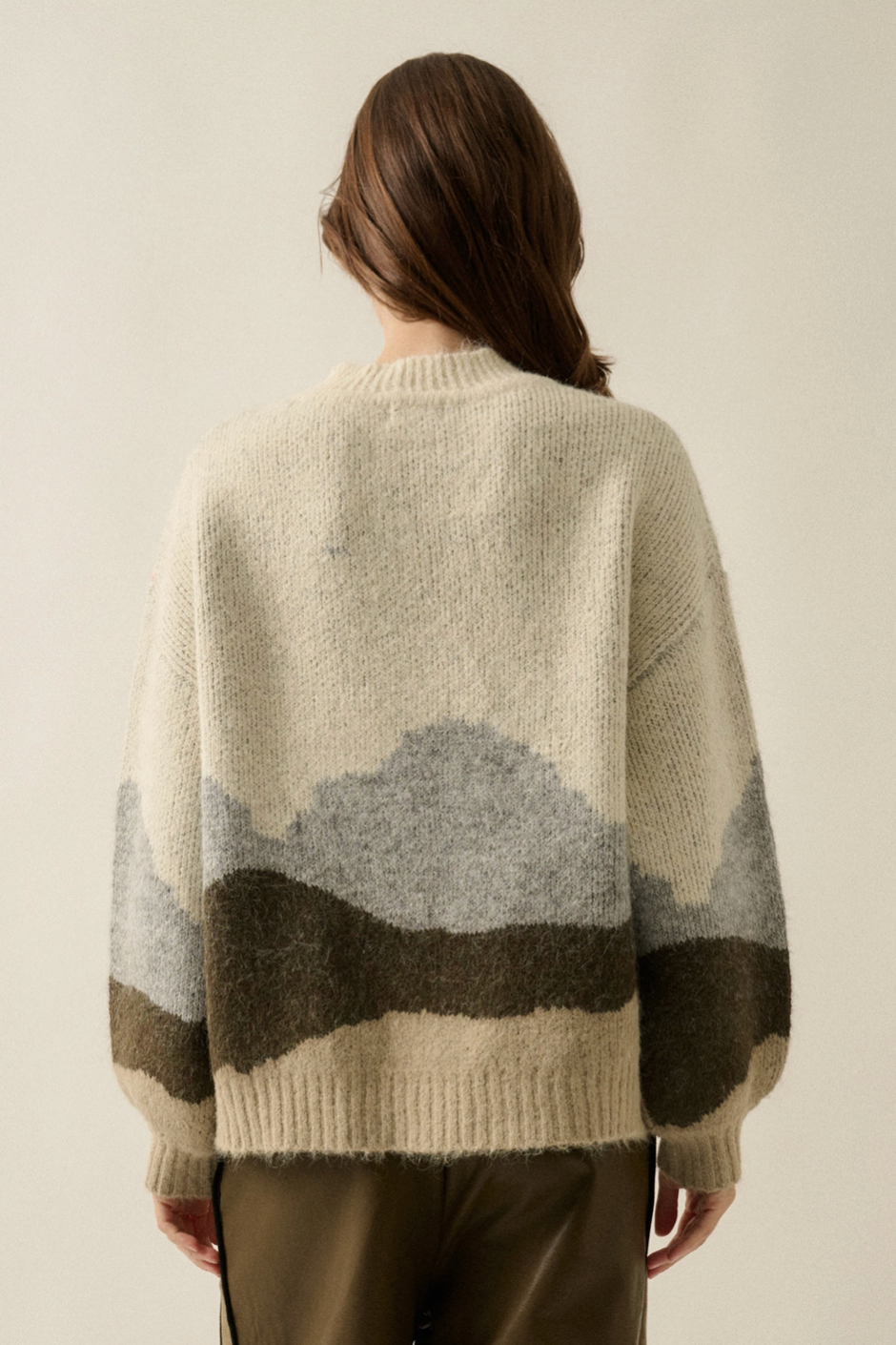 Jacquard-Knit Crewneck Tetons Sweater