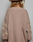 Astrid Floral Knit Cardigan - Latte