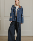 Celestial Embroidered Denim Jacket