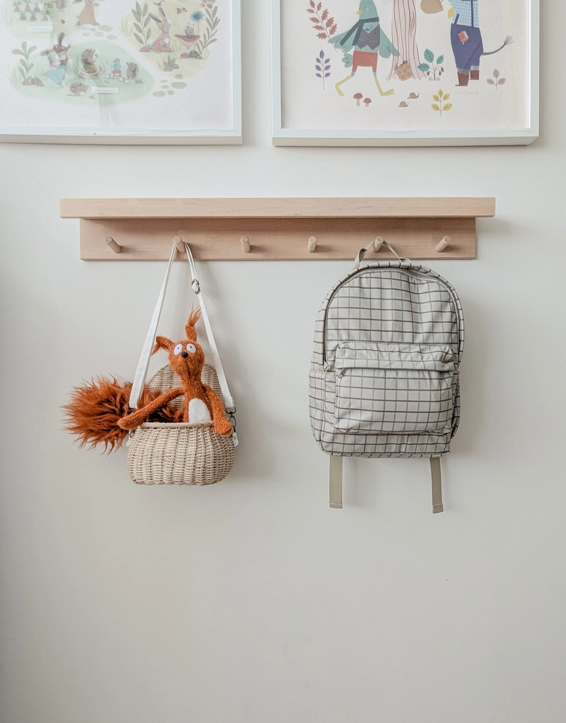 Mini Backpack - Taupe Grid - Menoum Menoum