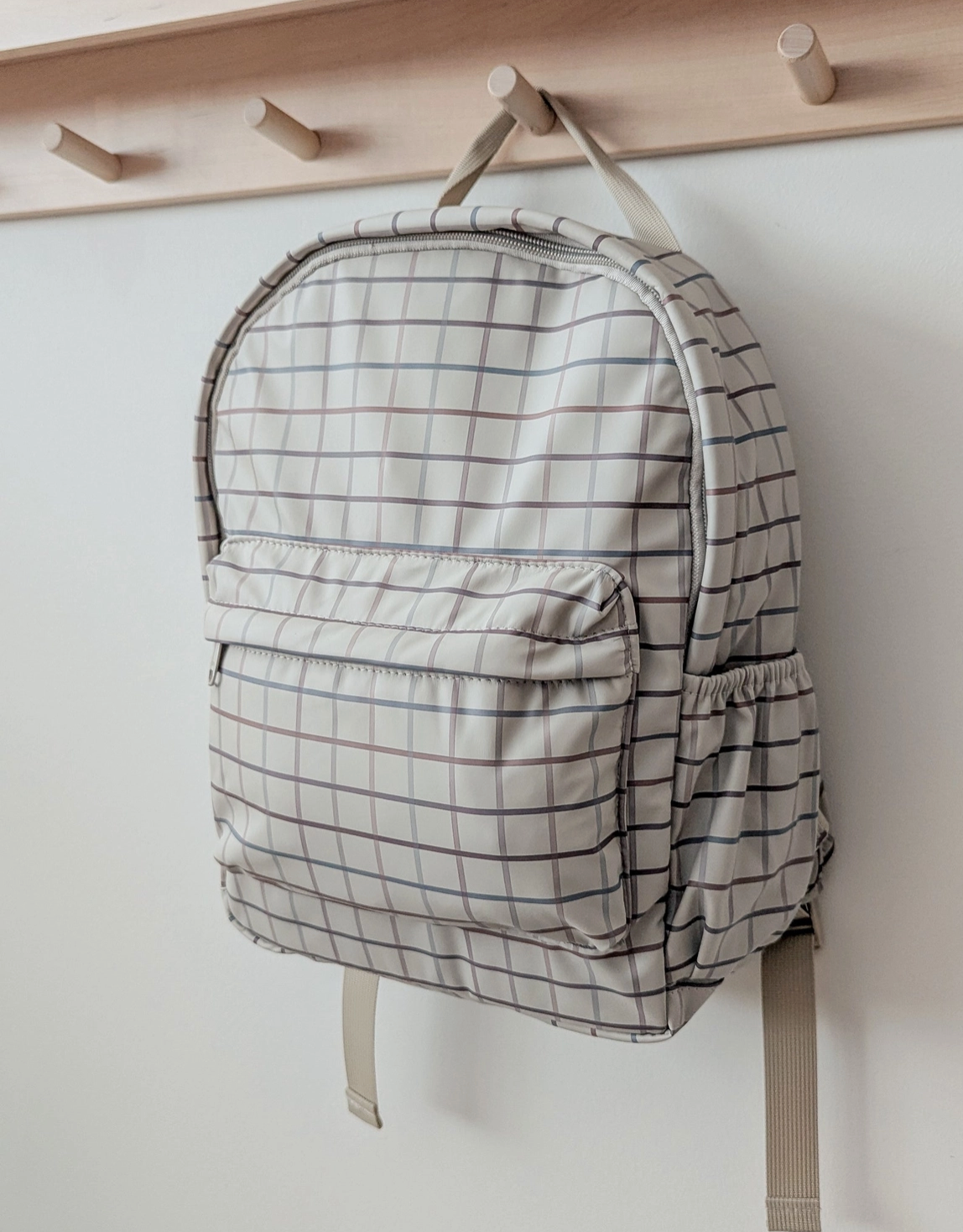 Mini Backpack - Taupe Grid - Menoum Menoum