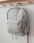 Mini Backpack - Taupe Grid - Menoum Menoum