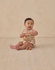 TERRY HENLEY ROMPER LATTE STRIPE, Quincy Mae