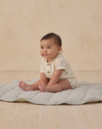 SHORT SLEEVE WOVEN ROMPER BIRDS, Quincy Mae