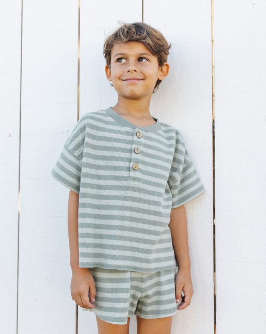 SUMMER WAFFLE SET SEA GREEN STRIPE, Rylee + Cru