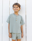 SUMMER WAFFLE SET SEA GREEN STRIPE, Rylee + Cru