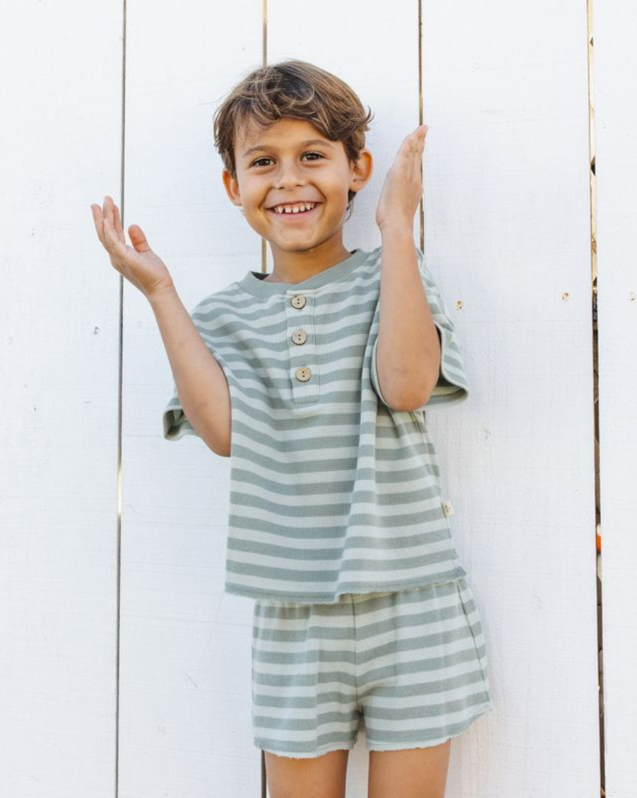 SUMMER WAFFLE SET SEA GREEN STRIPE, Rylee + Cru