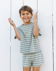 SUMMER WAFFLE SET SEA GREEN STRIPE, Rylee + Cru