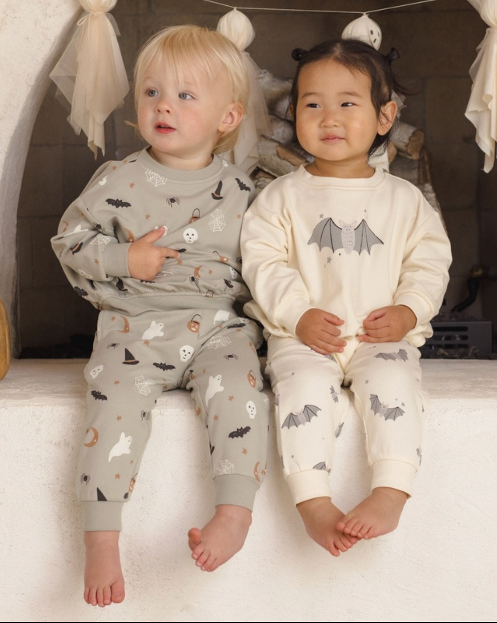 QUINCY MAE RELAXED FLEECE SWEATSHIRT BABY BATS