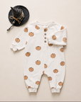 QUINCY MAE RELAXED FLEECE JUMPSUIT PUMPKINS