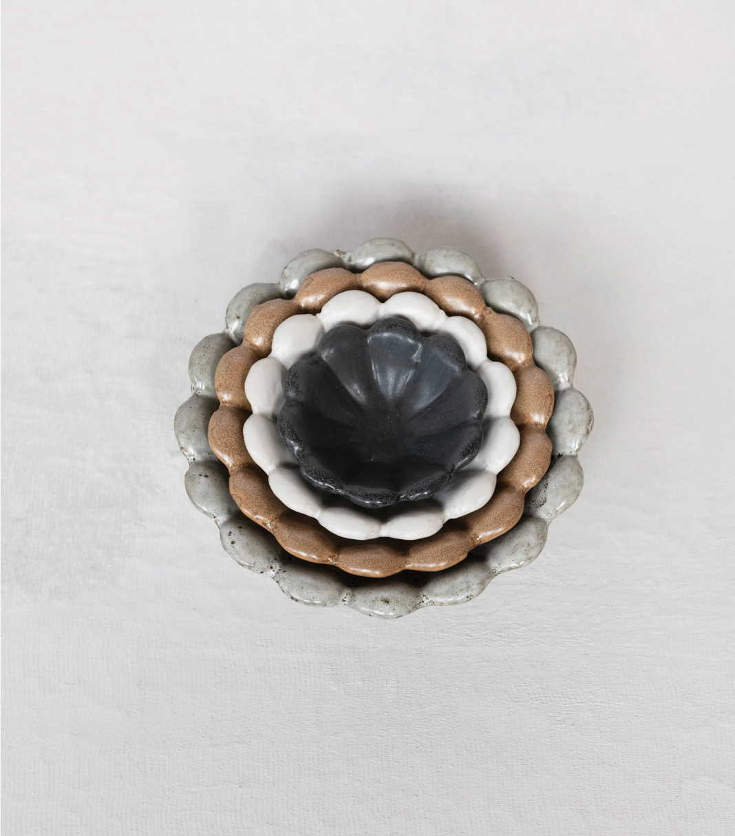 Stoneware Flower Bowls