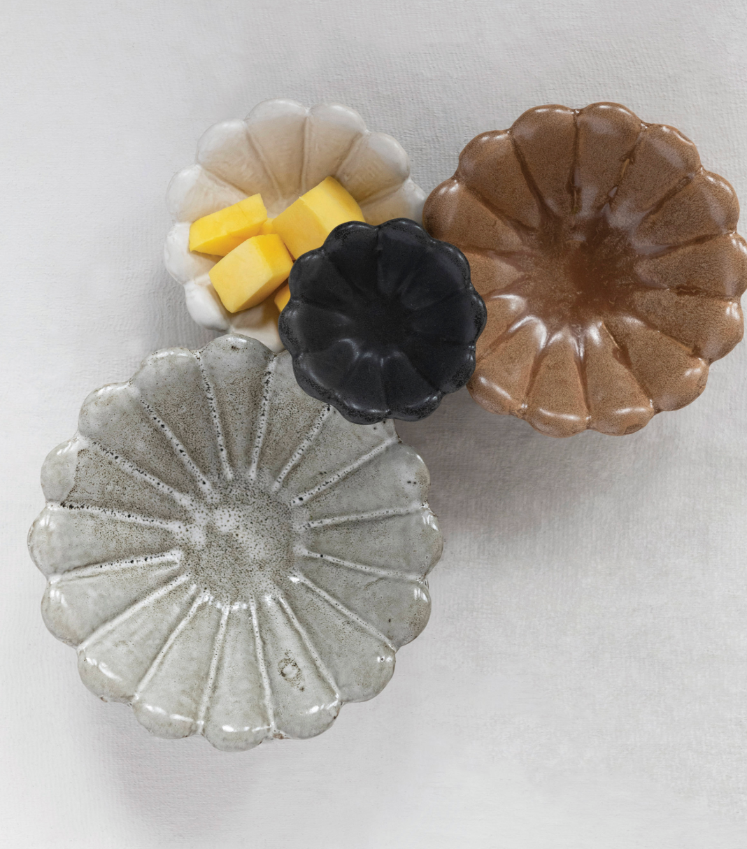 Stoneware Flower Bowls