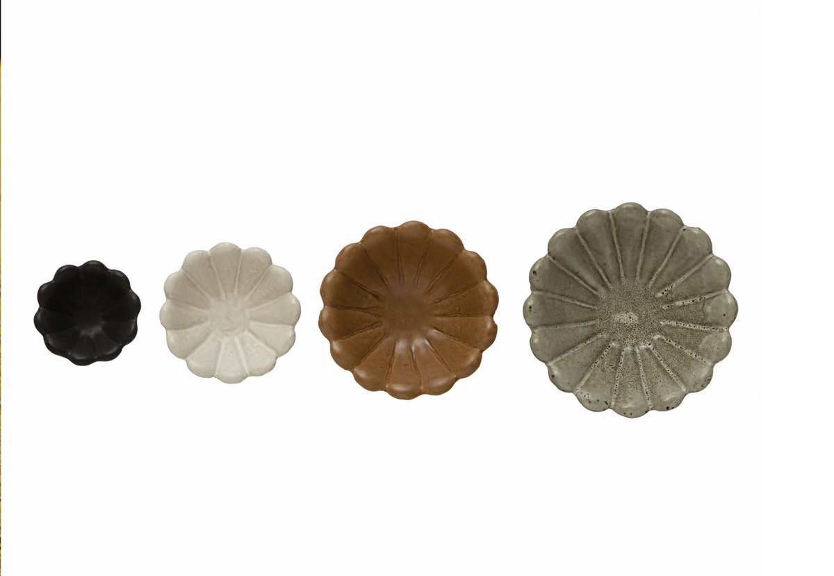 Stoneware Flower Bowls