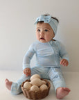 *SALE* Bamboo Zip Romper | Blue Bows